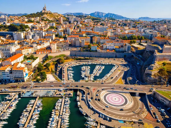 Het Uitzicht Vieux Port Oude Haven Van Marseille Een Havenstad — Stockfoto