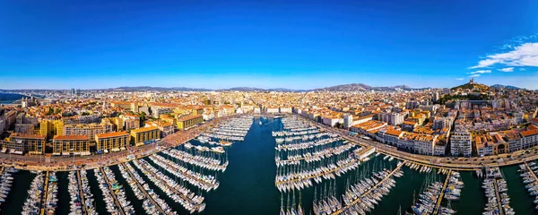 Pohled Vieux Port Starý Přístav Marseille Přístavním Městě Jižní Francii — Stock fotografie