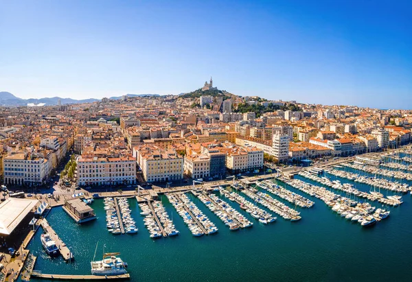 Het Uitzicht Vieux Port Oude Haven Van Marseille Een Havenstad — Stockfoto