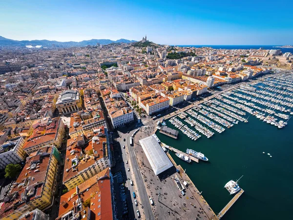 Het Uitzicht Vieux Port Oude Haven Van Marseille Een Havenstad — Stockfoto