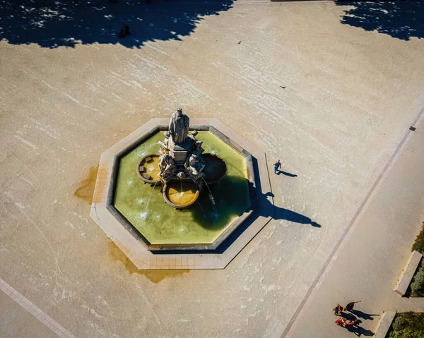 Vista Aérea Arena Nimes Uma Antiga Cidade Romana Região Occitanie — Fotografia de Stock