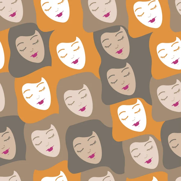 Farklı milletlerden kadınların yüzlerinin olduğu kusursuz bir model. Farklı saç ve ten rengi olan kadınlar..