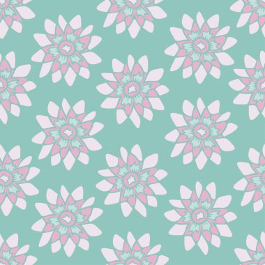 Renkli ve soyut çiçekleri olan kusursuz bir şekil. Dekoratif çiçek tasarımı.