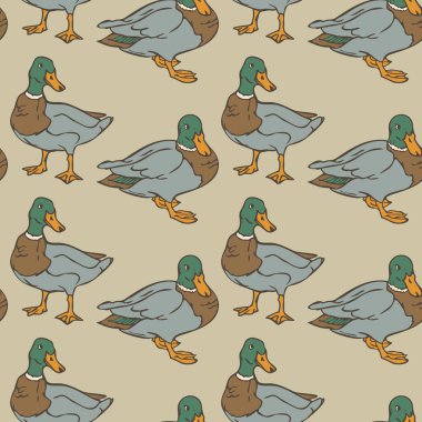 Yaban ördekleri ile kusursuz bir şablon. Ördekli tasarım.