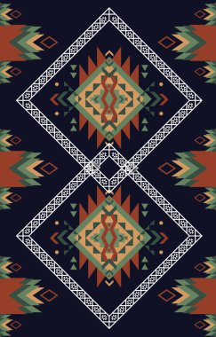 aztec motifleri vektör geometrik etnik desensiz tasarım halı veya arkaplan olarak kullanılır.