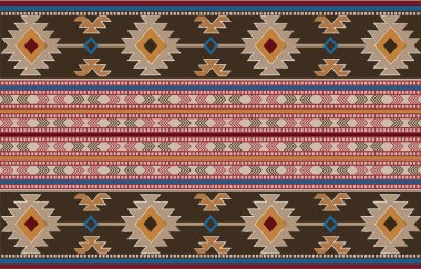 Soyut renkli kumaş, geometrik etnik model, pürüzsüz. Kumaş, perde, arkaplan, halı, duvar kağıdı, giysi, ambalaj, Batik, kumaş, vektör için tasarım.