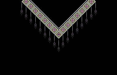 Geleneksel Geometrik Etnik Doğu deseni. Moda kadınları için çiçek işlemeli tasarım. Arka plan, duvar kağıdı, giysi ve ambalaj..