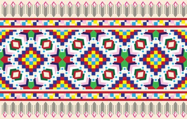 Geometrik etnik model. Kusursuz geometrik desen. Kusursuz desen. figürlü kabile nakışı. Kumaş, perde, halı, batik, kumaş, halk düzeni için tasarım.