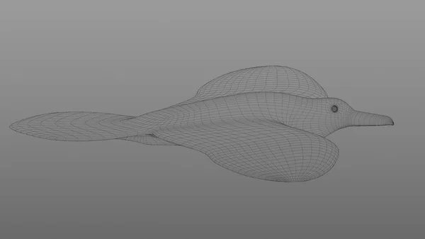 3Dイラスト 飛行中のカモメのメッシュ — ストック写真