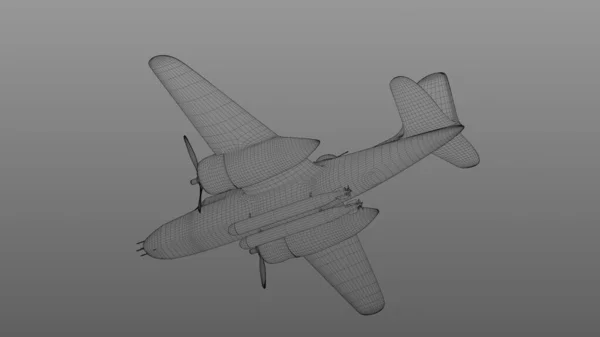 Ілюстрація Малюнок Американського Бомбардувальника Другої Світової Війни — стокове фото
