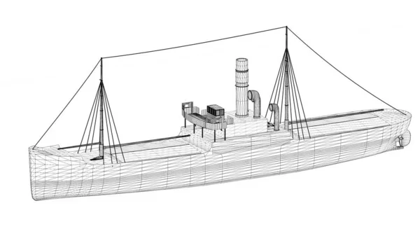 Illustratie Oude Stoombootmazen — Stockfoto