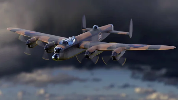 3Dイラスト 第二次世界大戦のイギリスの重爆撃機 — ストック写真