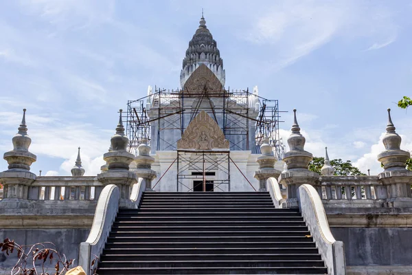 Phuket Thaïlande Avril 2019 Belle Rénovation Temple Blanc — Photo