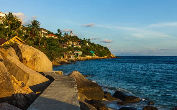 Koh Tao Thaïlande Avril 2019 Île Vue Sur Construction Coucher — Photo