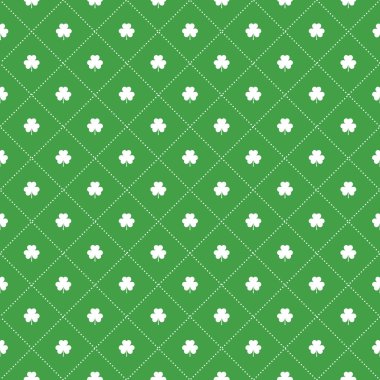 Yonca yaprağı ve rhomb şekil tasarım St Patricks Günü öğeleri için nokta ile Seamless Modeli.