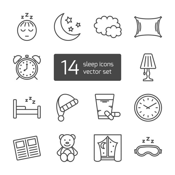 Sleep thin lined icon.