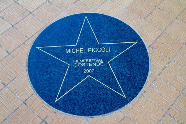 Belgien Stern Für Michel Piccoli Auf Dem Walk Fame Ostende — Stockfoto