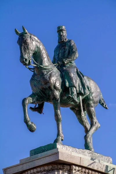 Bélgica Ostende Estatua Ecuestre Del Rey Leopoldo Estatua Del Rey —  Fotos de Stock