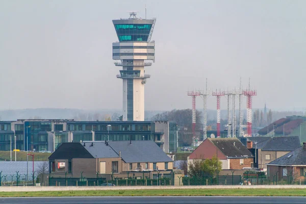 Europa Zaventem Luchthavencontroletoren Brussels Airport Belgocontrol Brussels Airport Grootste Luchthaven — Stockfoto