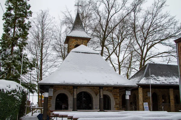 Banneux Belgium Exterior Chapelle Des Apparitons Banneux Place Pilgrimage Belgium — Fotografia de Stock