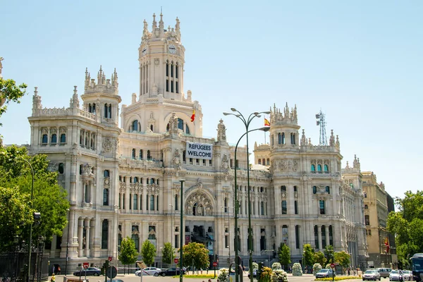 Madrid Spanje Juli 2016 Cybele Square Spaans Plaza Cibeles Een — Stockfoto