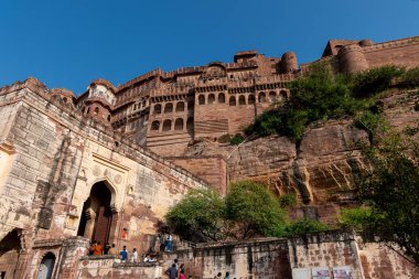 Jodhpur, Hindistan, 25 Ekim 2025. Mehrangarh Kalesi, Jodhpur, Rajasthan, Hindistan 'da bulunan büyük bir tarihi kale.
