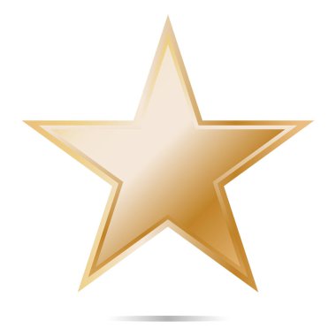 Metalik renkte bronz yıldız. Vektör illüstrasyonu beyaz arkaplanda izole edildi.