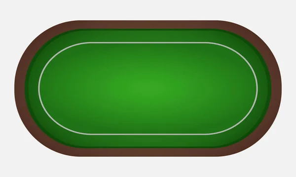 Poker Nebo Blackjack Stůl Zelené Látky Vektorové Ilustrace Izolované Bílém — Stockový vektor
