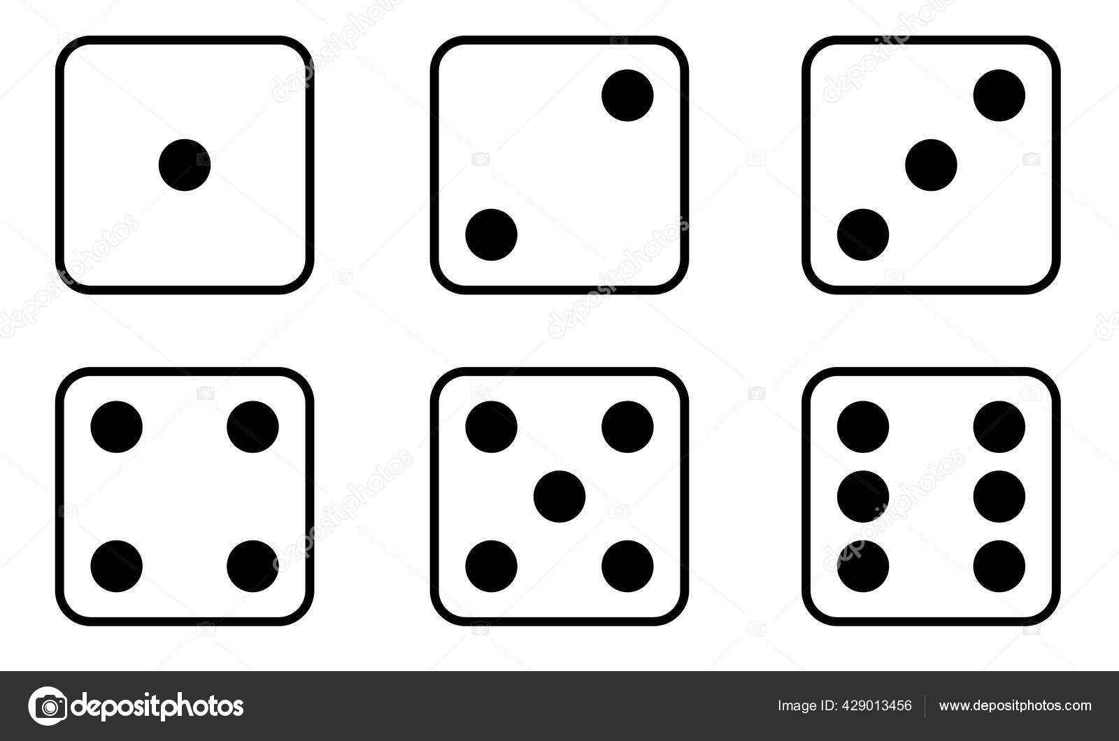Set Dice Icon Traditional Die Six Faces Cube Marked Different Stock ...