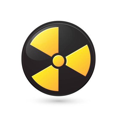  Radyoaktif uyarı çemberi işareti, sembol. Vektör illüstrasyonu