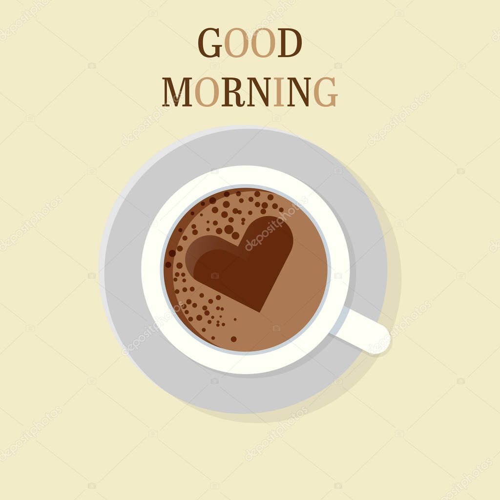 Cup of coffee with text 