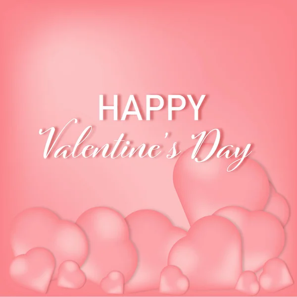 Rosa Valentinstag Hintergrund Mit Herzen Vektorillustration Nettes Liebes Banner Oder — Stockvektor