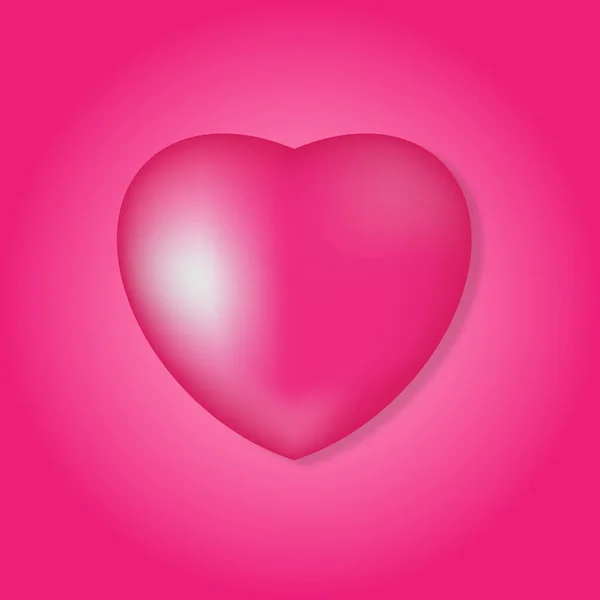 Realistické Růžové Srdce Izolované Roztomilém Pozadí Valentýn Blahopřání Pozadí Romantická — Stockový vektor
