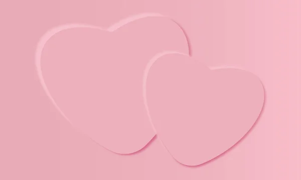 Δύο Καρδιές Ροζ Χρώμα Φόντο — Διανυσματικό Αρχείο