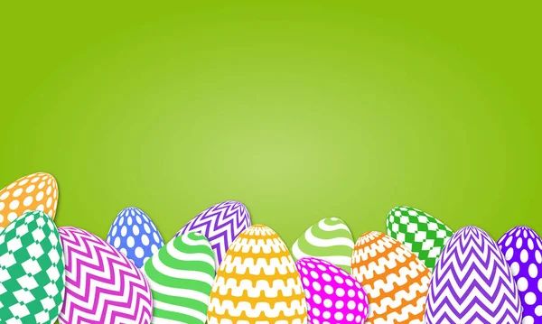 Renkli Yumurtalarla Mutlu Paskalya Şablonları — Stok fotoğraf