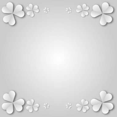 Kağıt kesiği yonca ile soyut St. Patricks günü arkaplanı.