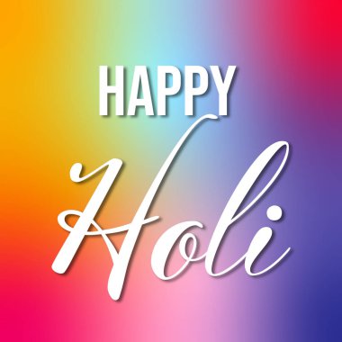 Soyut renkli Happy Holi geçmişi. Cilt renginde Holi pudrası boya bulutları ve metin örneklerinin bahar festivali. 