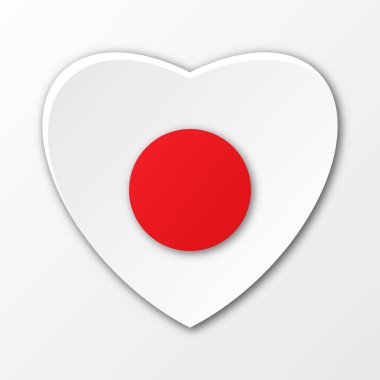 Kalp şeklinde bir Japon bayrağı.