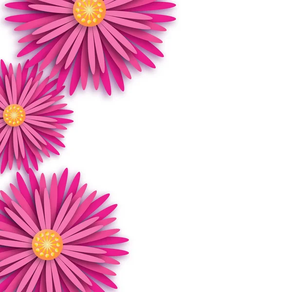 Krásné Jarní Pozadí Papírem Řezané Květiny Místo Pro Váš Text — Stockový vektor