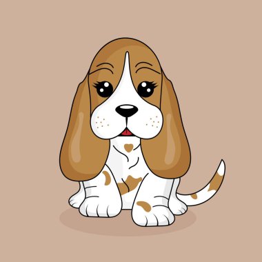 Şirin köpek cinsi tazı. Komik köpek safkanlığının çizgi film vektör çizimi.