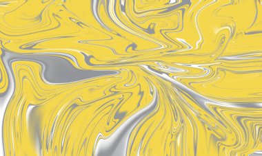 Soyut modern sıvı arka plan. 2021 'in gri ve sarı renkli mermer dokusu.