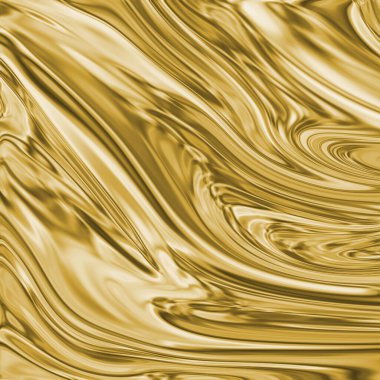 Lüks altın dalga arka planı. Altın desenli duvar. 3B görüntüleme.