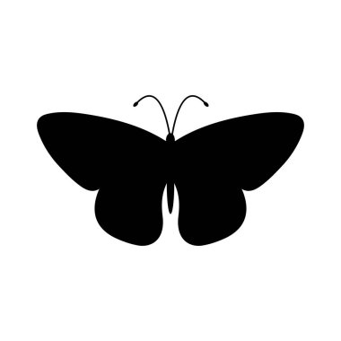 Kelebek Siyah Silüet Vektör Simgesi