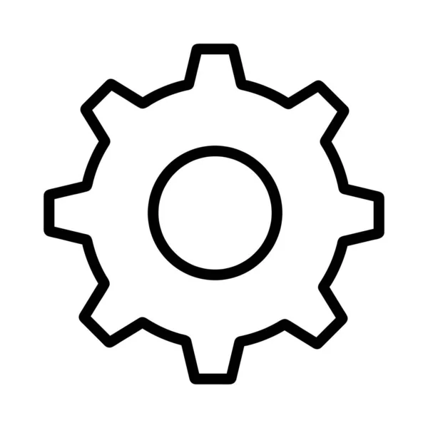 Paramètres Icône Engrenage Symbole Linéaire Vecteur Isolé Sur Fond Blanc — Image vectorielle