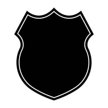 Polis rozeti simgesi. Düz Tasarım Beyaz Arkaplanda İzole Edildi