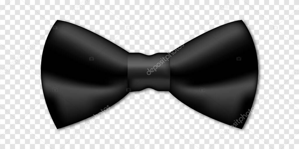 Realistic black bow tie