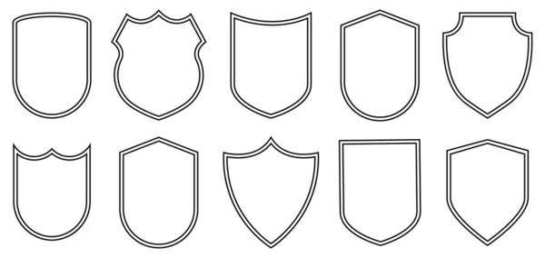 Satz Von Umrissen Abzeichen Form — Stockvektor