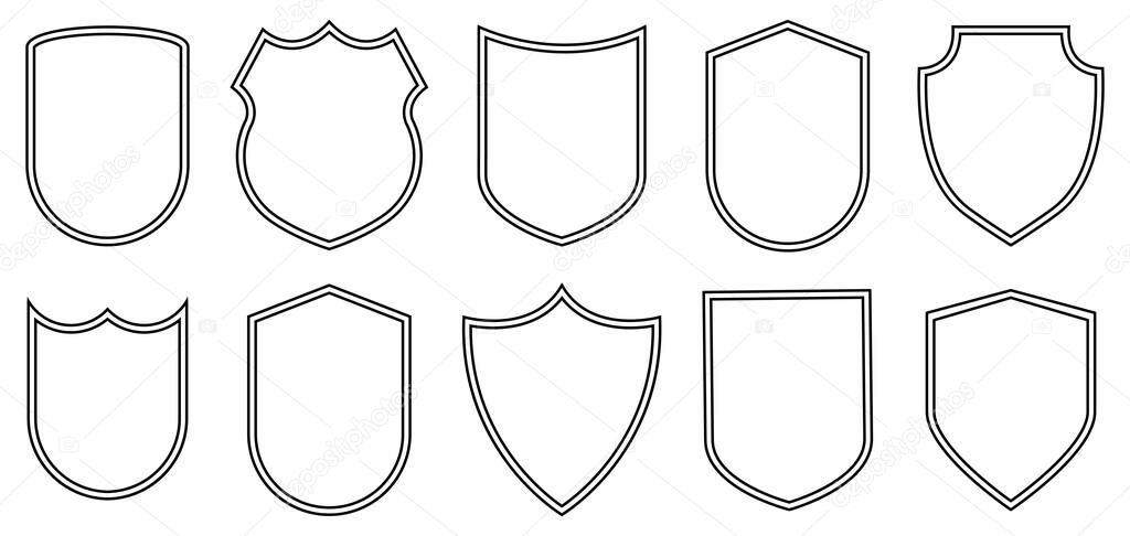 Set of outline badge shape