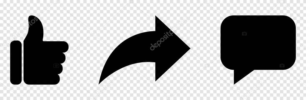 Like Comment Share Icon Set