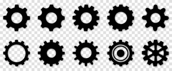 Set Gear Wheel Icon — Archivo Imágenes Vectoriales